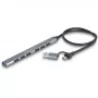 Delock 64273 7 Port Slim USB Hub, USB Type-C oder Typ-A auf 1x USB 5 Gbps Typ-A + 6x USB 2.0 Typ-A