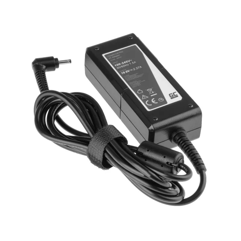 Green Cell PRO AD61P Notebook-Netzteil für Asus ZenBook, für den Innenbereich, 45 W, 19 V 2,37 A, 3,0-1,1-mm-Stecker, schwarz
