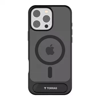 Schutzhülle Torras Pstand Series für iPhone 16 Pro – schwarz