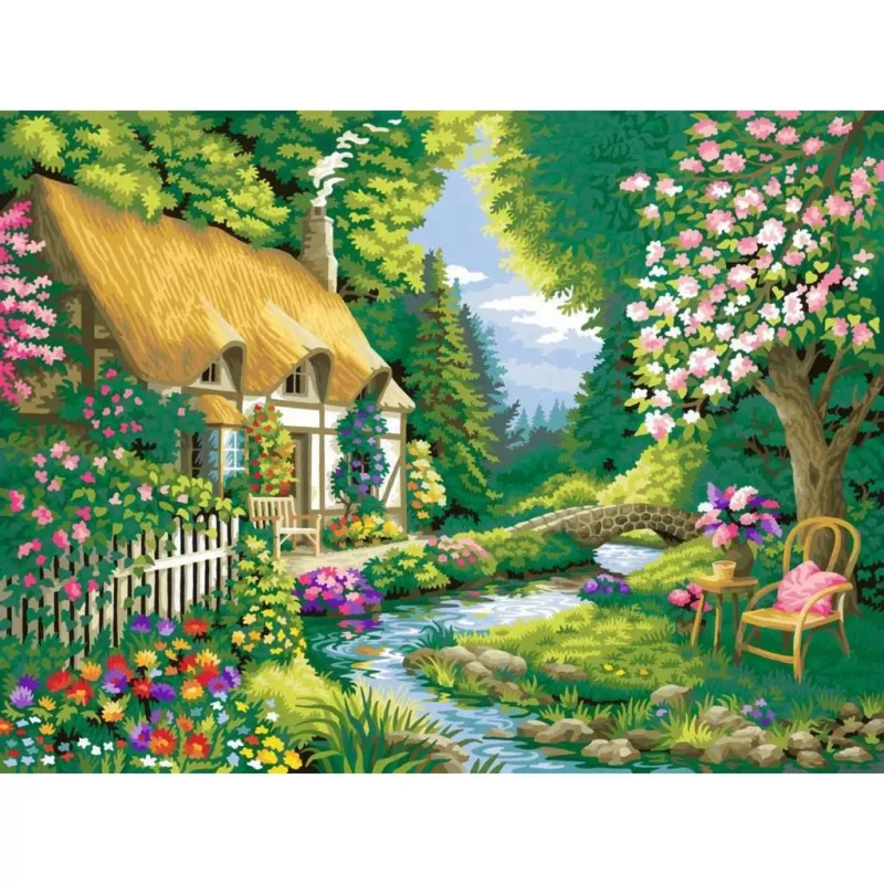 Ravensburger CreArt Malen-nach-Zahlen-Set Landhaus am Fluss