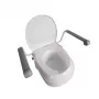 Erhöhter Toilettensitz Mobilex PLN001 mit integrierten Haltegriffen, Polypropylen, höhenverstellbar 6–15 cm, max. Belastung 120 kg