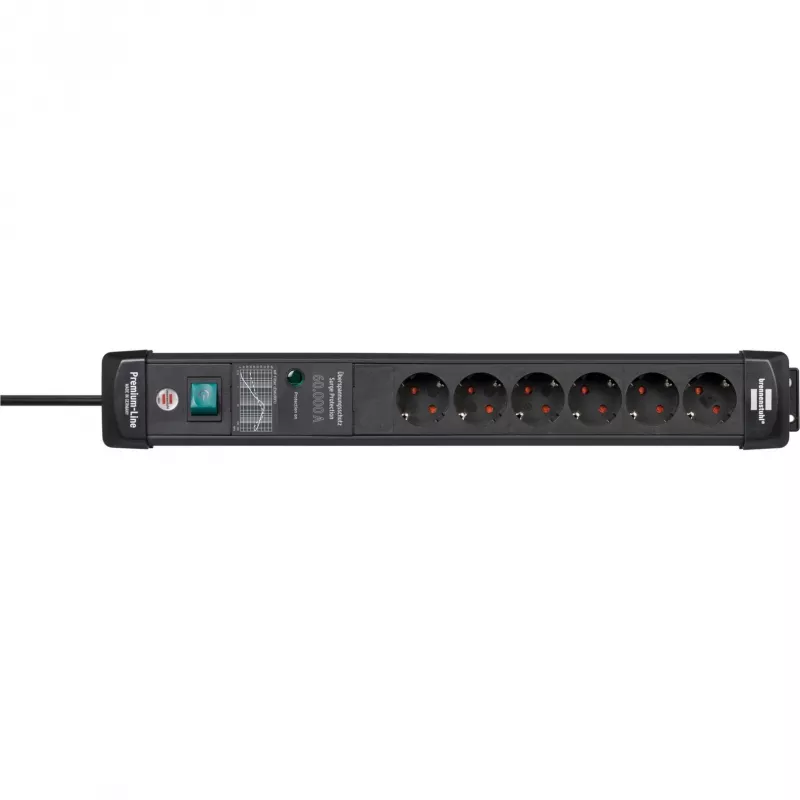Power Extension Brennenstuhl 1951160402 5m 6 AC Outlets Indoor Schwarz
