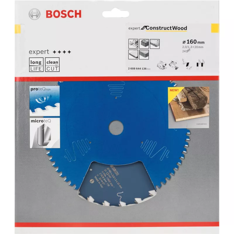 Kreissägeblatt Bosch 2 608 644 136 16 cm Bohrung 2 cm