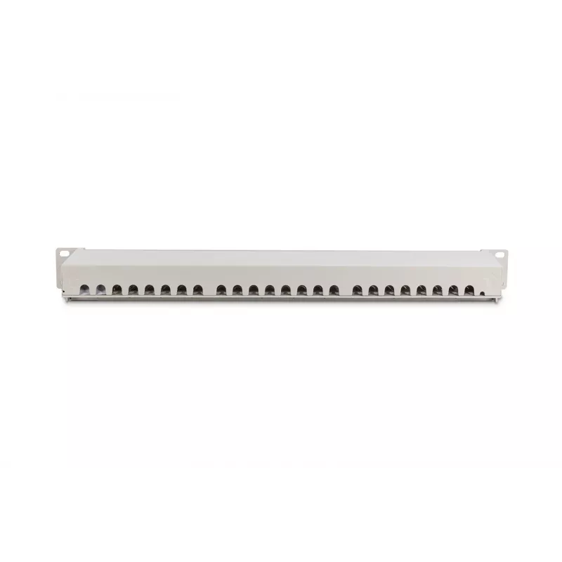 DIGITUS DN-91624S 24-Port Cat6 geschirmtes Patchpanel, 1 HE 19 Zoll, Grau