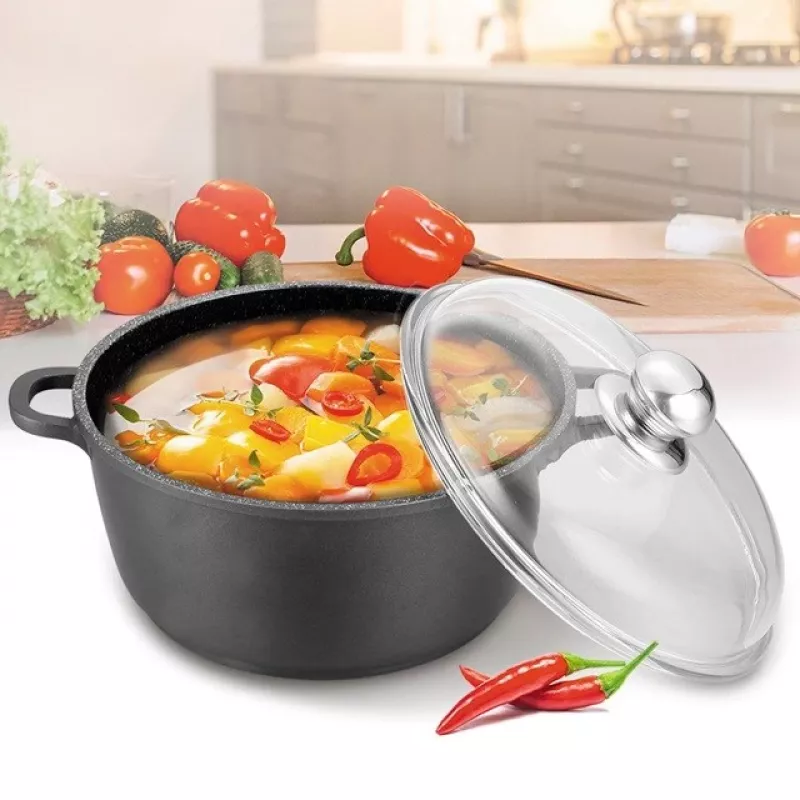 Maestro MR-4620C Topf mit Deckel 20 cm 2,1 l Schwarz