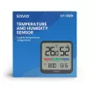 Savio CT-01/B kabelloser Temperatur- und Feuchtigkeitssensor für den Innenbereich, LCD, Uhr, Datum, Magnethalterung, schwarz