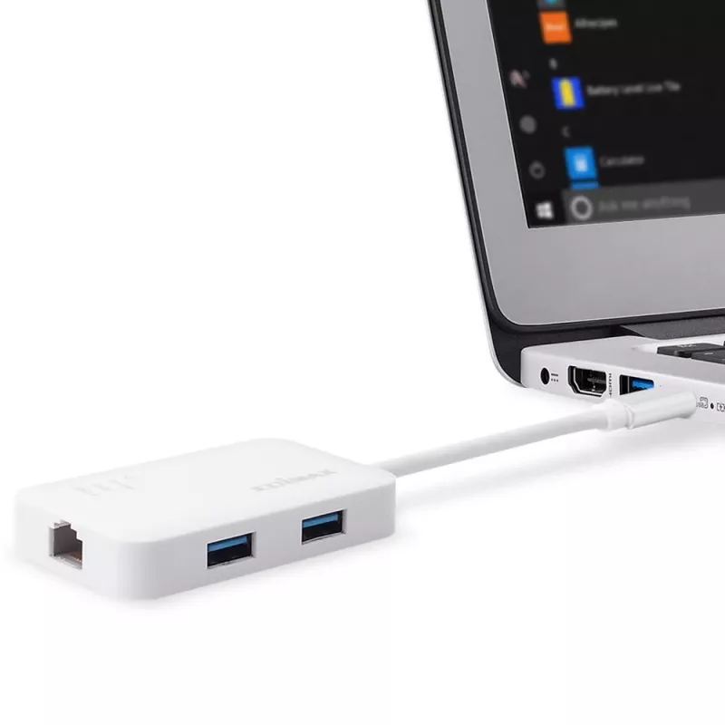 Edimax EU-4308 USB-C-Hub, 3x USB 3.0 + Gigabit-Ethernet