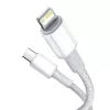 USB-C auf Lightning Baseus High Density Geflechtkabel, 20W, PD, 2m (weiß)