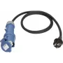 AS Schwabe 60486 Stromkabel, 1,5 m, Netzstecker Typ E+F, 3-polig, Schwarz/Blau