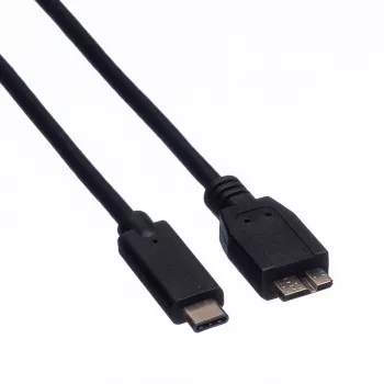 ROLINE - USB-Kabel - Micro-USB 3.0 Typ B (M) auf USB Typ C (M) - 1 m - Schwarz (11.02.9006)