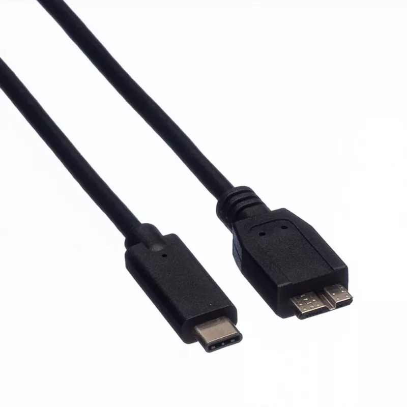 ROLINE - USB-Kabel - Micro-USB 3.0 Typ B (M) auf USB Typ C (M) - 1 m - Schwarz (11.02.9006)