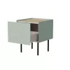 Nachttisch Cama Meble FELLINI 40x41x60, oliv mit geölter Eichenplatte, 1 Schublade, 2er-Pack