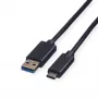 ROLINE - USB-Kabel - USB Typ C (M) - 9-polig USB Typ A (M) - 1 m (USB 3.1) - vergossen - Schwarz (11.02.9011)