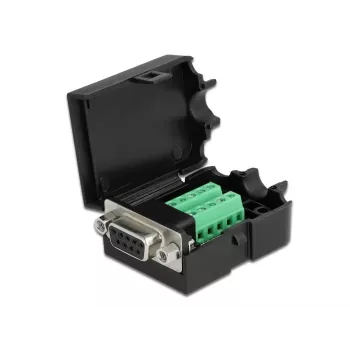 Drahtverbinder DeLOCK 66265 Sub-D 9 10-polige Klemmleiste Schwarz
