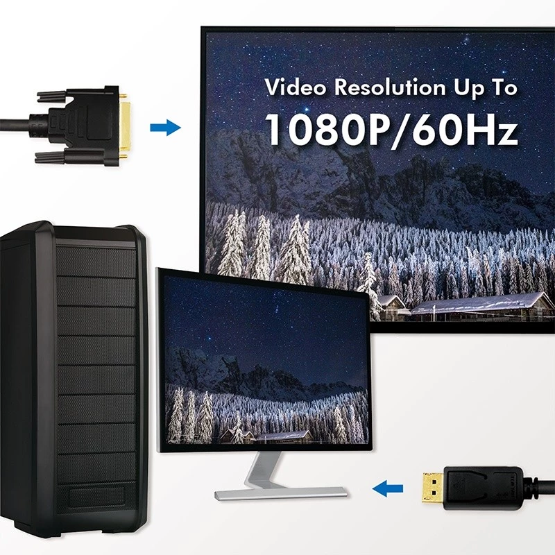 DisplayPort-auf-DVI-Kabel, schwarz, 5 m