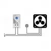 Delock 66823 Thermostat mit Öffner-Kontakt für Hutschiene, grau