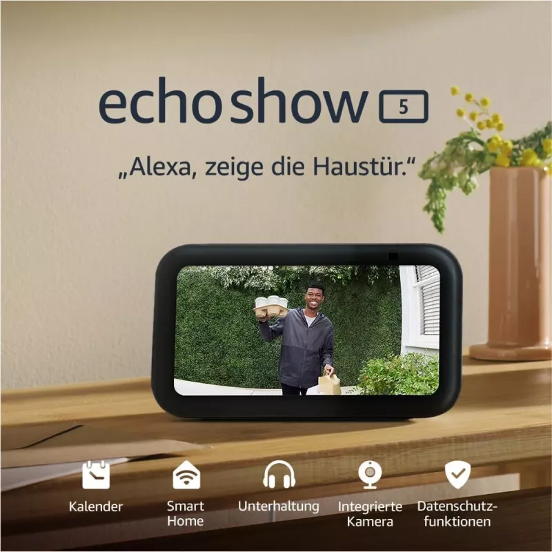 Amazon Echo Show 5 (3. Generation) Smart Display mit Alexa, Schwarz