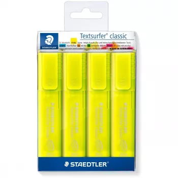 Marker Staedtler 364-1P WP4 Meißelspitze Gelb 4 Stück