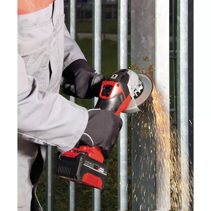 Akku-Winkelschleifer Einhell TE-AG 18/115 Li Kit — 115-mm-Scheibe, 18 V Li-Ion, 8500 U/min, 1,65 kg