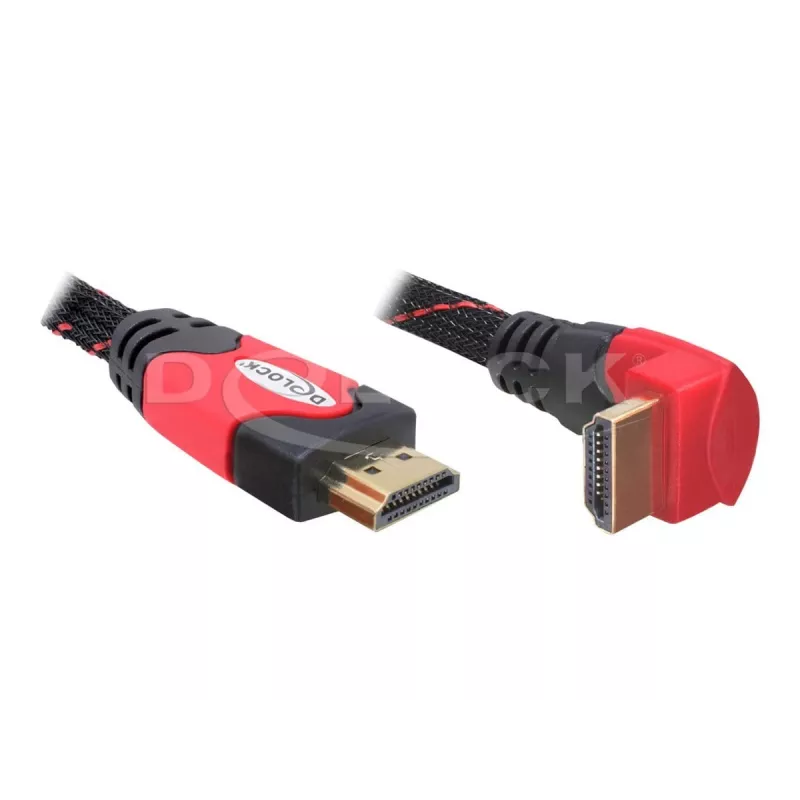 HDMI-Kabel DeLOCK 3m HDMI Typ A Standard Schwarz Rot