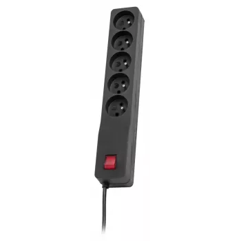 Stromverlängerung Lestar 1,5 m schwarz mit Schalter und Anzeige, 10 A, 250 V, 460 W