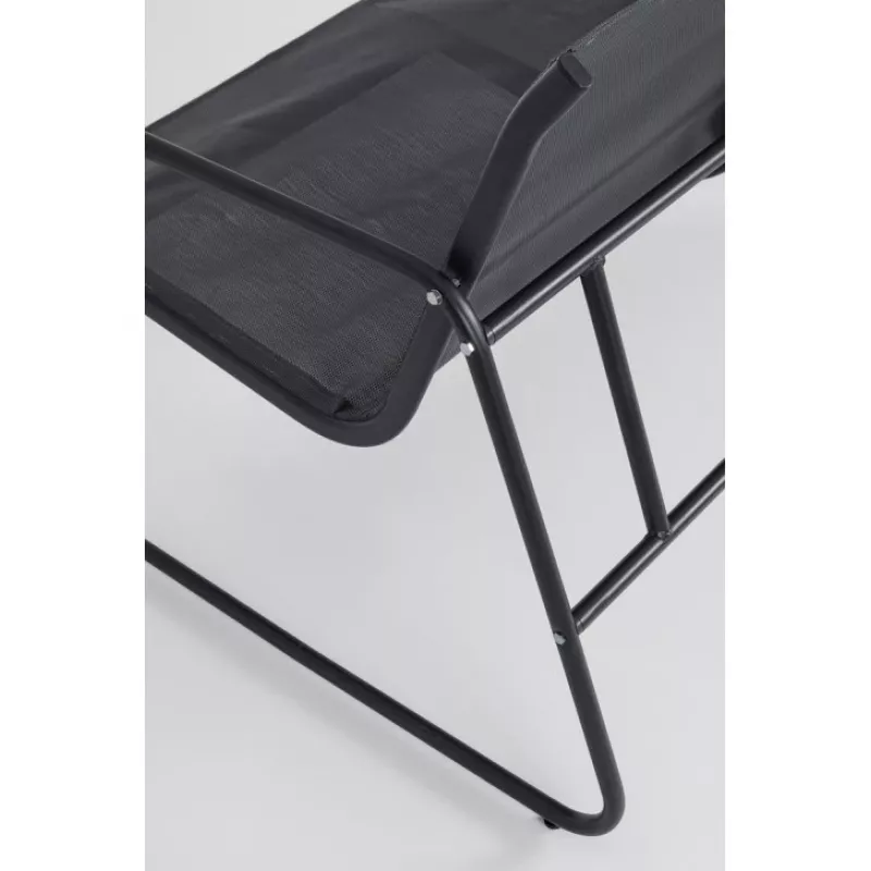 Extralink BLACK FOREST GARTENMÖBEL-SET TEXTILEN ZWEI STÜHLE + LIEGE + KLAPPTISCH SCHWARZ L-0358 Outdoor-Möbelset