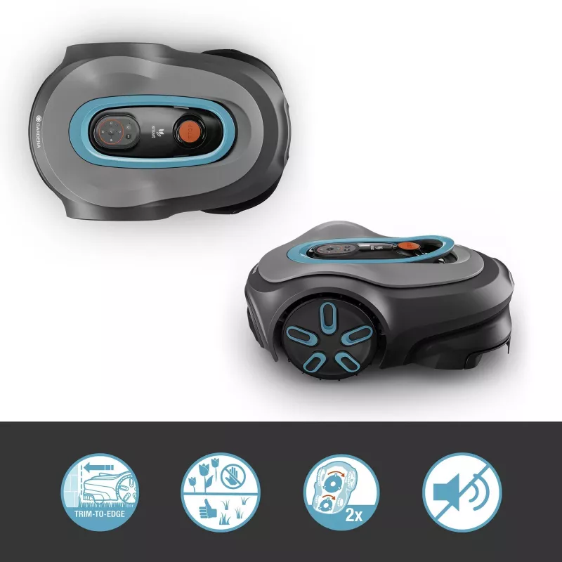 Mähroboter GARDENA smart SILENO max — 1500 m², 16 cm Schnittbreite, Akku, LONA-Navigation, grau