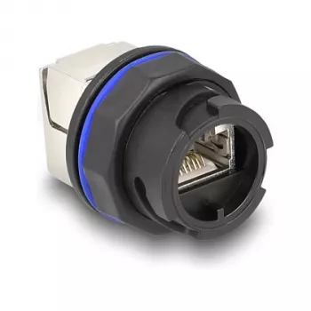 Delock 67047 RJ45 Cat.6A Einbaubuchse mit LSA-Anschluss, Schwarz