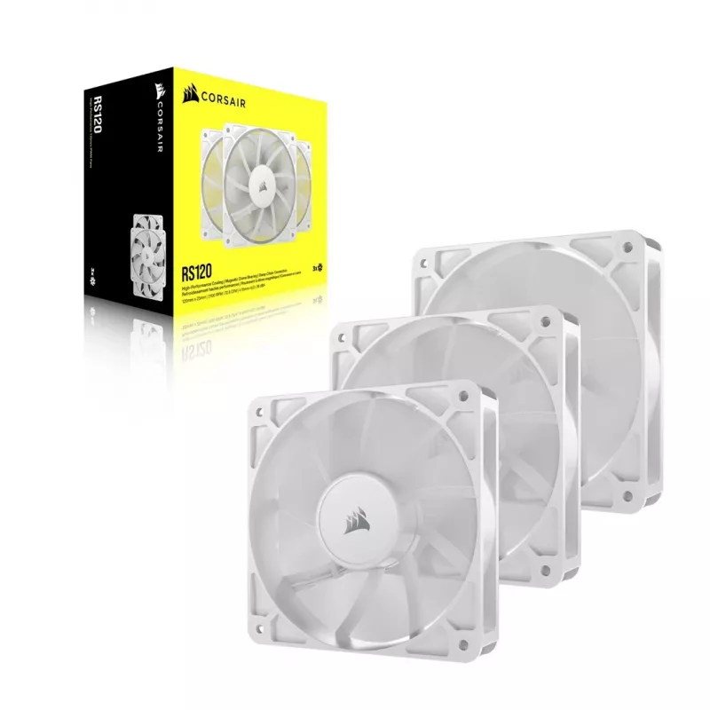 Corsair RS120 PWM Gehäuselüfter, 3er-Pack, 120 mm, Weiß, CO-9050193-WW