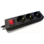 e+p E 46 Verlängerungskabel, 3 Steckdosen, 3 m, Schwarz