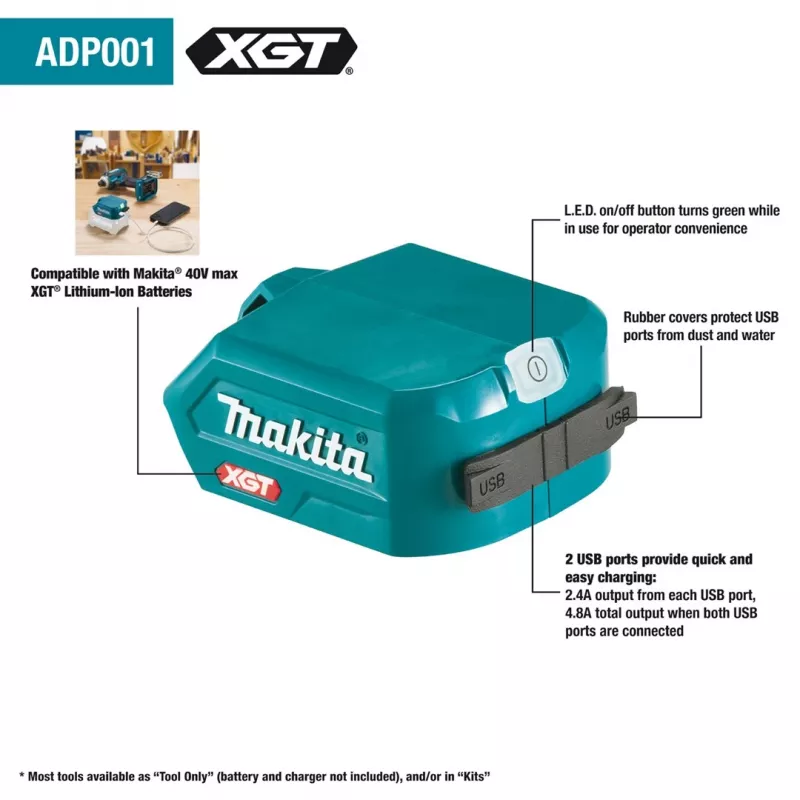 Makita ADP001G XGT USB-Adapter / Powerbank, 36 V
