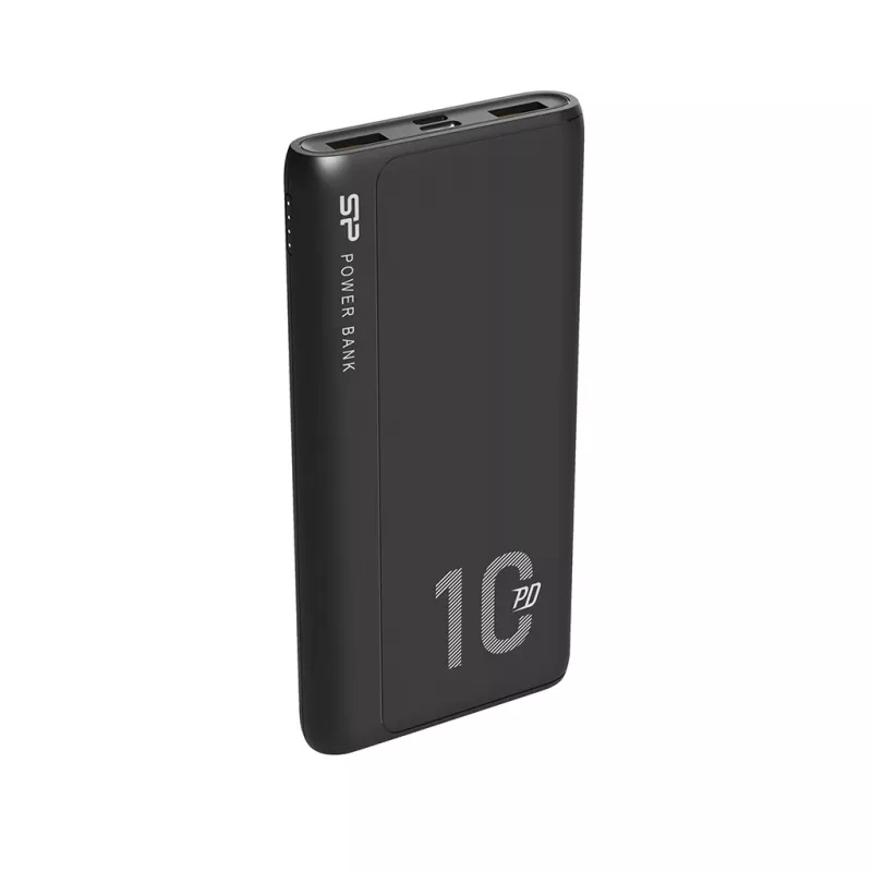 Silicon Power QP15 Powerbank 10000 mAh, 2x USB-A + 1x USB-C, Micro-USB, QC3.0 + PD, Schwarz