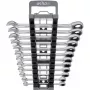 Wiha 44665 (30391) Ringratschen-Gabelschlüssel-Set, 12-teilig, metrisch 8–19 mm