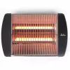 Jata JETT1587 Toaster, 400 W, 2 Quarzstäbe, herausnehmbare Krümelschublade, Edelstahl, Schwarz