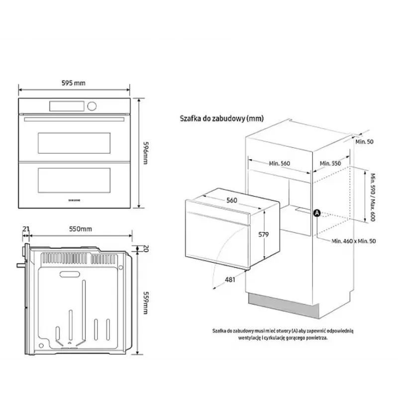 Einbau-Elektrobackofen Samsung NV7B42251AK — Energieeffizienzklasse A+