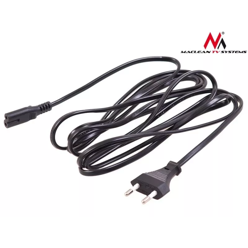Maclean MCTV-809 Netzkabel EU-Stecker auf Figure-8 (C7), 1,5 m