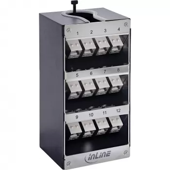 InLine 76203Q Keystone Patchpanel, 12-Port Cat.6A, Wand-/DIN-Schienenmontage