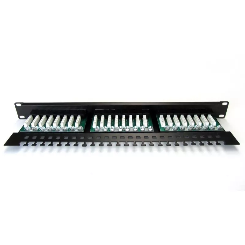 Digitus DN-91524U-EC 19" 24-Port Cat5e U/UTP Patchpanel, 1U, mit Kabelführung, Schwarz