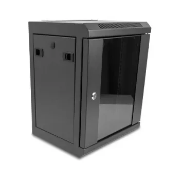 Delock 43418 10" Netzwerkschrank mit Glastür, 8U, Schwarz