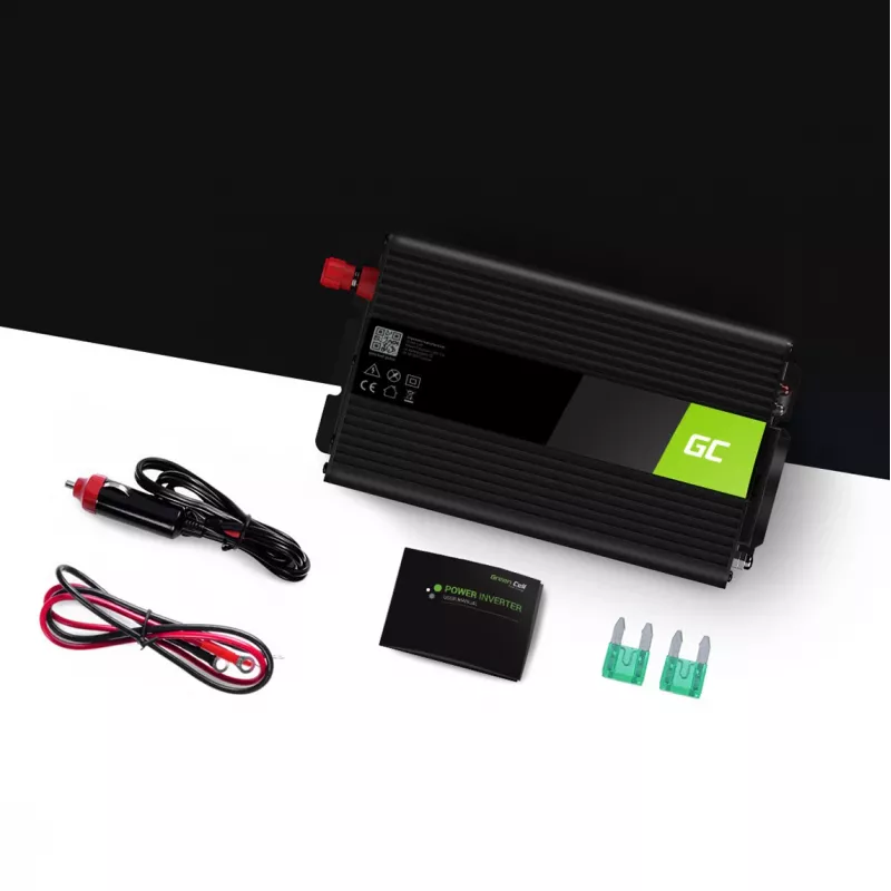 Green Cell® Spannungswandler 24V auf 230V 300W Schwarz