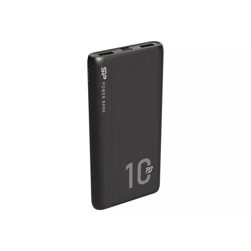 Silicon Power QP15 Powerbank 10000 mAh, 2x USB-A + 1x USB-C, Micro-USB, QC3.0 + PD, Schwarz
