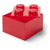 LEGO Storage Brick 4 Aufbewahrungsbox mit Deckel, rot transparent