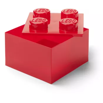 LEGO Storage Brick 4 Aufbewahrungsbox mit Deckel, rot transparent