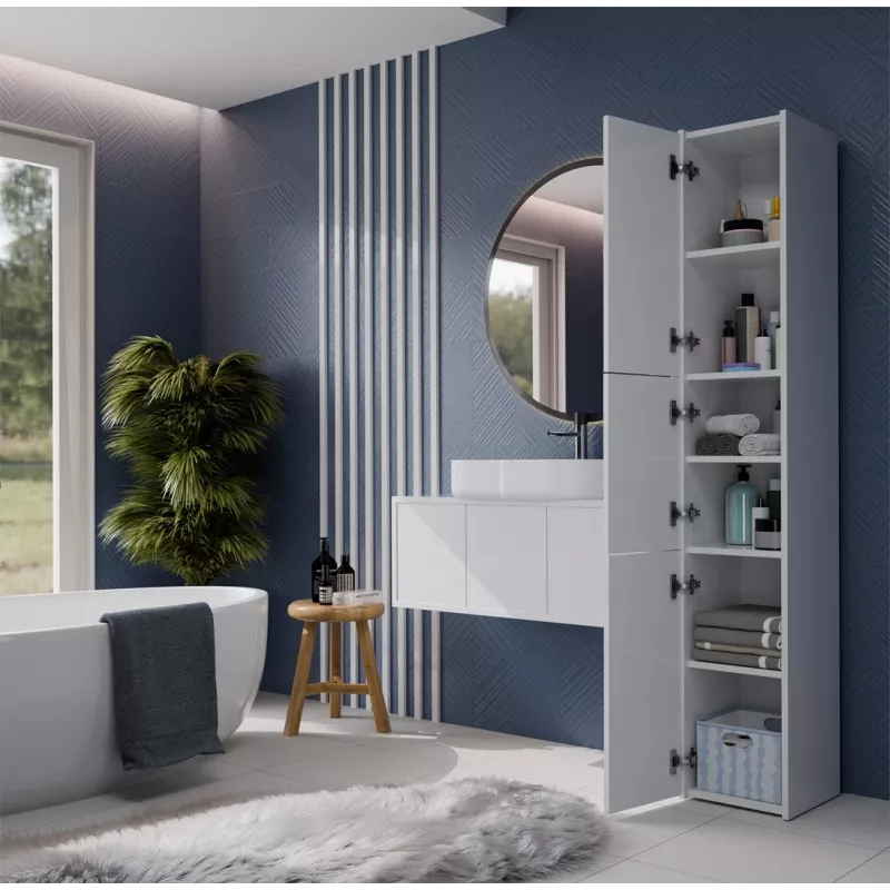 Top E Shop S33 BIEL Badezimmerschrank, Weiß