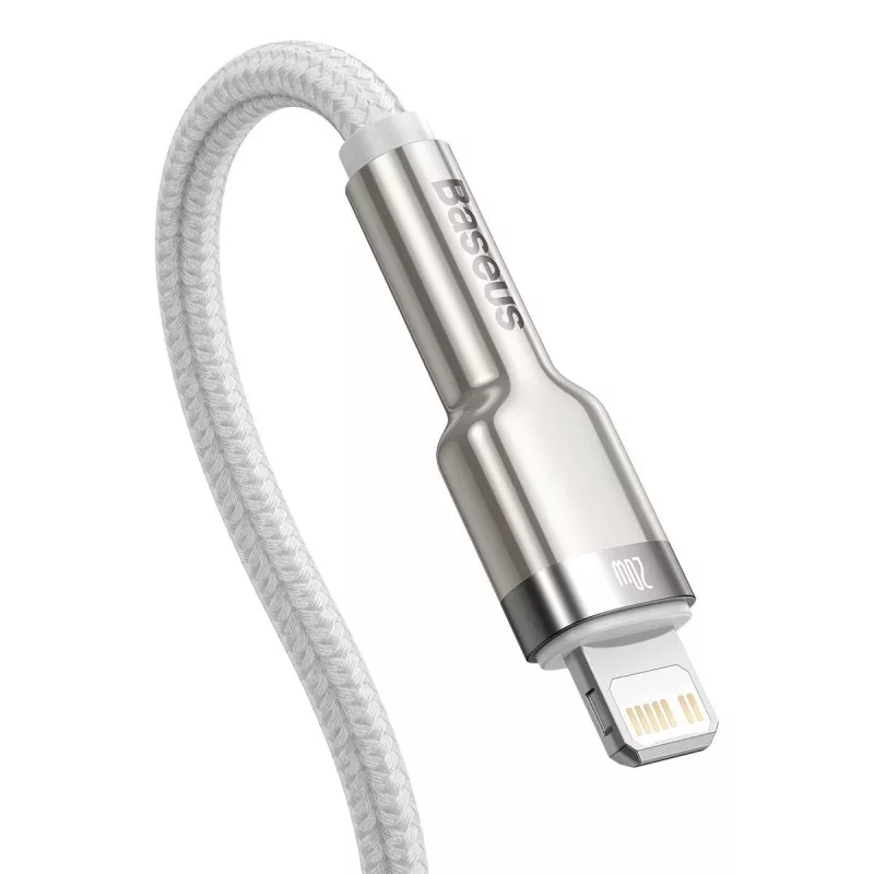 USB-C auf Lightning Kabel Baseus Cafule 1 m, 20 W, Zinkgehäuse, weiß