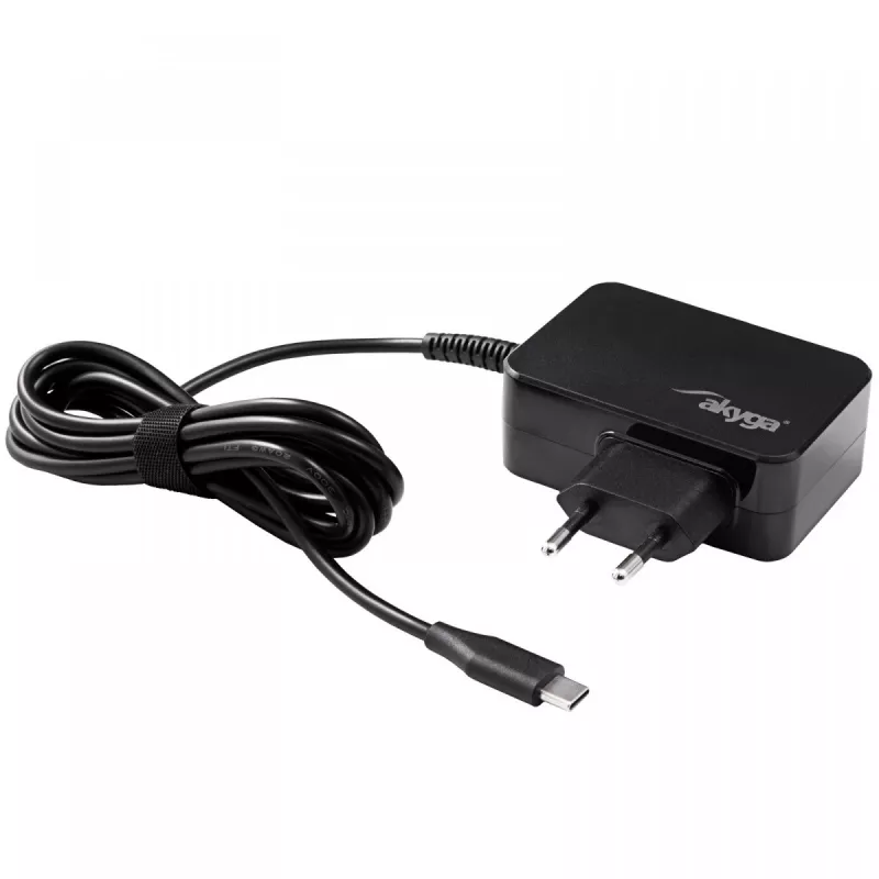 Akyga AK-ND-80 USB-C-GaN-Notebook-Netzteil 45 W, PD 3.0, 5–20 V, 1,8 m Kabel, schwarz