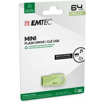 Emtec D250 Mini USB 2.0 Flash-Laufwerk 64 GB, Grün