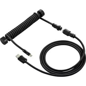 Sharkoon SGK50 Aviator Spiralkabel für SKILLER SGK50, USB-A auf USB-C, 1,85 m, Titan/Schwarz