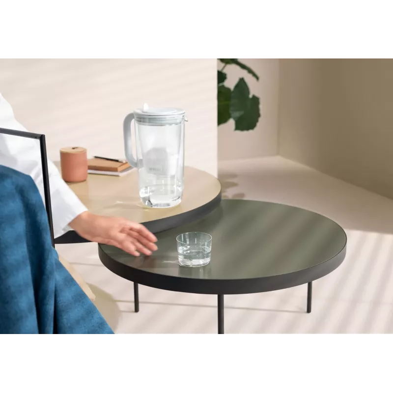 Brita Glass+1 Maxtra Pro Pure Performance Glas-Filterkanne, 2,5 l Gesamtvolumen / 1,5 l gefiltert, spülmaschinenfest, grau