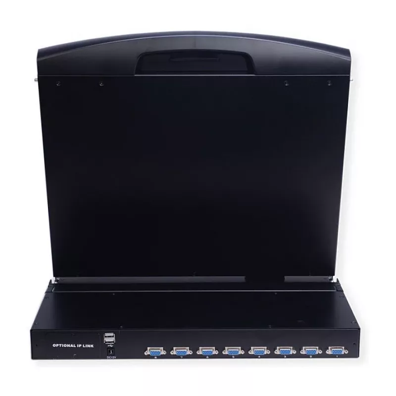 Rack-Konsole VALUE 26.99.0163 — 43,2 cm (17 Zoll) 1280×1024, USB-Tastatur & -Maus, 1U, Schwarz